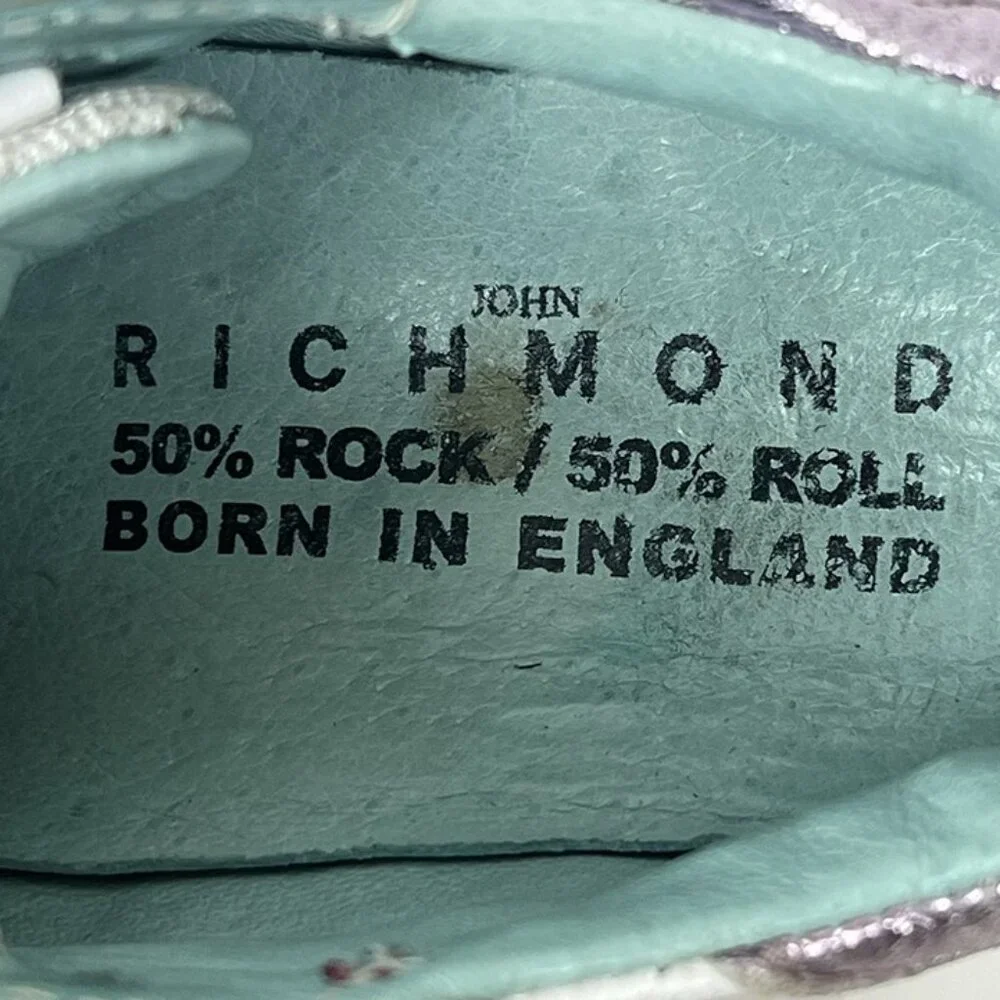 Girls John Richmond Leather Sneakers sz 25 US 8.5 Leather Lining Pink‎ Purple